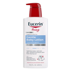 (3 pack) Eucerin Baby Lotion with Provitamin B5 and Shea Butter, Hypoallergenic, Fragrance Free, 13.5 fl oz