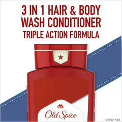(3 pack) Old Spice High Endurance Men's 3-in-1 Shampoo Conditioner & Body Wash, 24 fl oz