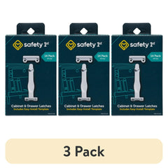 (3 pack) Safety 1st Cabinet & Drawer Latch (14pk), White, Toddler