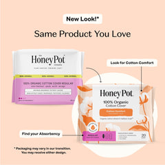 (3 pack) The Honey Pot Company, Non-Herbal Regular Pads with Wings, Organic Cotton Cover, 20 ct.