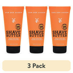 (3 pack) Van der Hagen Shave Butter Beard Shaving Cream, for All Skin Types, formulated with Natural Oils, 6 oz (Men)