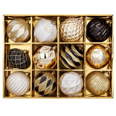 4 inch Reddish Gold Christmas Balls Ornaments 12 Pcs Shatterproof Christmas Ornaments Set Large Silver Ornaments for Christmas Tree Halloween Holiday Party