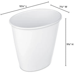 (4 pack) Sterilite Small Bathroom Trash Can, 1.5 Gallon Plastic Garbage Bucket Bin with No Lid, White