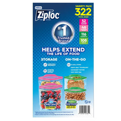 Ziploc Seal Top Bag, Variety Pack, 322-count - USA MEGA SHOP