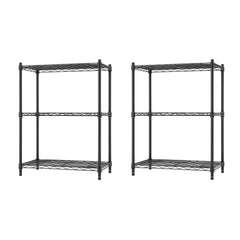 TRINITY 3-tier Modular Wire Shelving Rack 23" x 13" x 30", 2-pack - USA MEGA SHOP