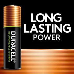 Duracell DX1500B4N Rechargeable Staycharged Nimh Batteries, Aa, 4/Pack