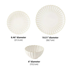 The Pioneer Woman Colette 12-Piece Stoneware Dinnerware Set, Cream