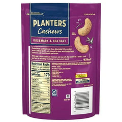 PLANTERS Cashews Rosemary & Sea Salt, Party Snacks, Plant Based Protein, 5 oz Bag