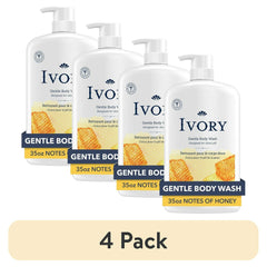 (4 pack) Ivory Mild & Gentle Body Wash, Milk & Honey Scent, for All Skin Types, 35 fl oz