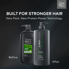 (4 pack) Dove Men+Care Shampoo for Hair Refreshing & Strengthening, Fresh + Clean with Menthol, 28 fl oz
