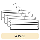 (4 pack) Mainstays Metal 4-Tier Pant & Skirt Hanger, Space Saving, Non-Slip, Heavy Duty & Slim Design