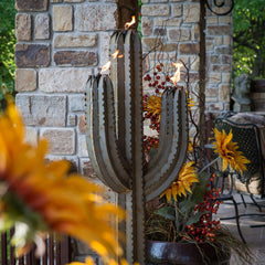 5' Saguaro Torch Sculpture by Desert Steel - USA MEGA SHOP