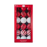 50-Count Red and White Shatterproof Christmas Ornaments, by Holiday Time