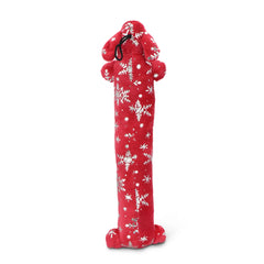 Multipet Plush Holiday Loofa Dog Toy with Sparkly Snowflakes, Stuffing & Squeaker, 3 pack with Red, Green & White, 12" Each - USA MEGA SHOP