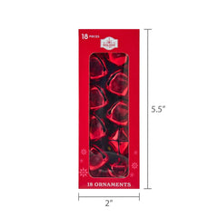 Red Shiny Metal Bell Christmas Ornaments, 1", 18 Count, by Holiday Time