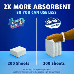 Charmin Toilet Paper Ultra Soft, 12 Mega XL Rolls, 2-Ply Bath Tissue