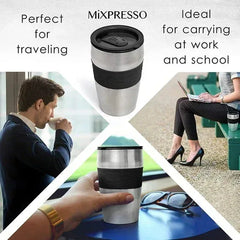 Mixpresso 1-Cup Drip Coffee Maker, Personal Single Serve Coffee Maker & 14oz Travel Mug - USA MEGA SHOP