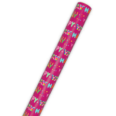 Hallmark Birthday Wrapping Paper Roll (Festive Lettering on Pink) 20 Sq. ft.