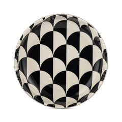 Thyme & Table Emmett 3-Piece Ceramic Nesting Low Bowl Set Black and White