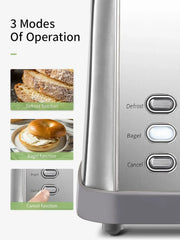 Toaster, Retro Bagel Toaster Toaster with 7 Bread Shade Settings, 2 Extra Wide Slots, Defrost/Bagel/Cancel Function, Removable Crumb Tray, Stainless Steel Toaster by Yabano, Silver - USA MEGA SHOP