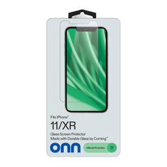 onn Corning Glass Screen Protector for iPhone® 11 and iPhone® XR, Made with Durable Glass by Corning™ for Ultimate Protection, Includes Easy Application Tray