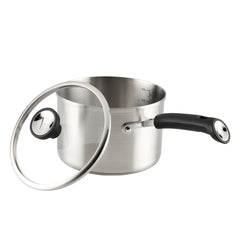 Farberware TrueCook Stainless Steel Induction Saucepan with Lid, 3-Quart, Silver