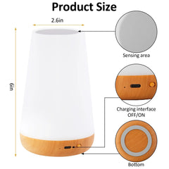 Onekawa Night Light,Dimmable Touch Table Lamp with 5 Brightness and 7 Colors,Night-Lights suitable for Nursery & Bathroom & Bedroom,White