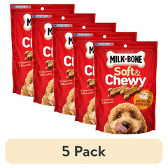 Milk Bone Soft & Chewy Dog Treats, Made with Real Chicken, 5.6 oz Pouch