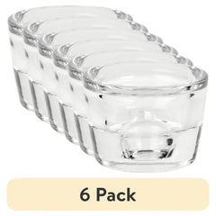 (6 pack) Mainstays Clear Glass Candleholder for Tealight and Taper Candles, 2 Inches - USA MEGA SHOP