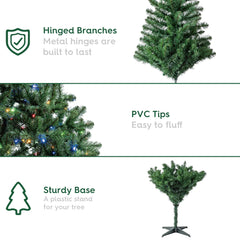 6.5 ft Pre-Lit Madison Pine Artificial Christmas Tree with 250 Color-Changing LED Lights and Stand, by Holiday Time