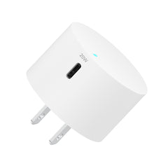 onn 20W Single USB-C Port Wall Charger with 3ft C-C Cable, Fast Charging, USB-IF Certified,Foldable Plug, White - Compatible with iPhone 17/16/15 Series, Galaxy, Note, Pixel, iPad Pro, & More