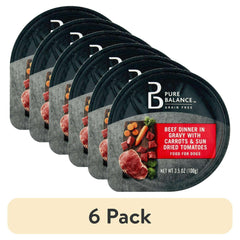 (6 pack) Pure Balance Beef Dinner in Gravy with Carrots & Sun Dried Tomatoes, 3.5 oz