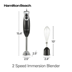 Hamilton Beach 2-Speed Immersion Hand Blender for Kitchen with Blending Wand & Whisk, Black - USA MEGA SHOP