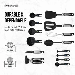 Farberware Professional 14-Piece Kitchen Tool and Gadget Kitchen Utensil Set in Black