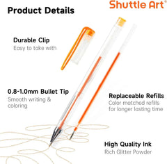 240 Pack Glitter Gel Pens, Shuttle Art 120 Colors Glitter Gel Pen Set with 120 Refills for Adult Coloring Books Craft Doodling - USA MEGA SHOP