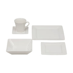 10 Strawberry Street Nova Square 30 Piece Stoneware Dinnerware Set - Cream/White