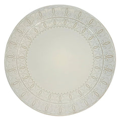 Elama White Lace 16 Piece Luxurious Stoneware Dinnerware with Complete Setting for 4