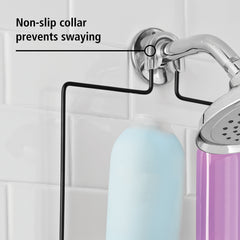 Cesto organizador para ducha colgante Mainstays de color negro mate premium con 2 estantes y jabonera
