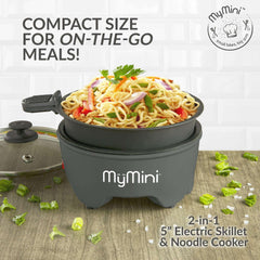 MyMini 5-inch Noodle Cooker, Ramen Cooker, & Electric Hot Pot, Blackberry - USA MEGA SHOP