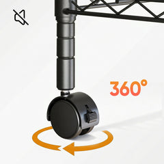 Estantería metálica de 3 niveles edx, 60 cm AN X 35 cm PR X 76 cm AL Estantes de almacenamiento de alambre ajustables en altura con capacidad de hasta 340 kg, Negro