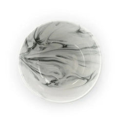 Elama Fine Marble 16 Piece Stoneware Dinnerware Set in Black and White