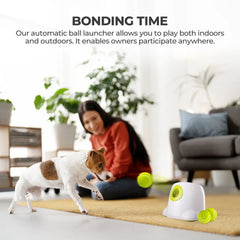All For Paws Automatic Tennis Ball Launcher for Small to Medium Sized Dogs, 3 Balls Included, Mini - USA MEGA SHOP