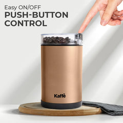 Kaffe Coffee Grinder Electric Copper, (3.5oz/14 Cup) w Free Cleaning Brush - USA MEGA SHOP
