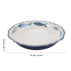 Beautiful 14" x 2.7" Bamboo Melamine Sardine Round Serve Bowl, Multi-Color by Drew Barrymore