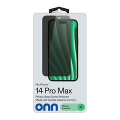 onn Privacy Glass Screen Protector for iPhone® 17 Pro, Made with Durable Glass by Corning™ for Ultimate Protection, Includes Easy Application Tray