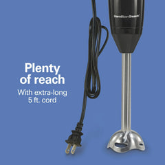 Hamilton Beach 2-Speed Immersion Hand Blender for Kitchen with Blending Wand & Whisk, Black - USA MEGA SHOP