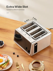 4 Slice Toaster, Touchscreen & Dual Independent Control Panel - USA MEGA SHOP
