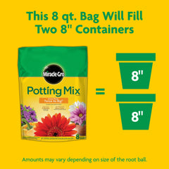 Miracle-Gro Potting Mix, For Indoor or Outdoor Potted Plants, Flowers, Shrubs, 8 qt. - USA MEGA SHOP