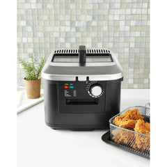 Mainstays 4L Electric Deep Fryer, Matte Black, Stainless Lid, 1800W - USA MEGA SHOP