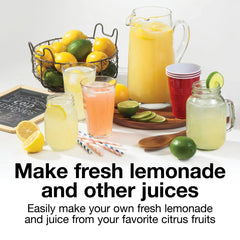 Proctor Silex Electric Citrus Juicer Machine for Fruits and Vegetables with 34 oz Pitcher, Alex’s Lemonade Stand Edition